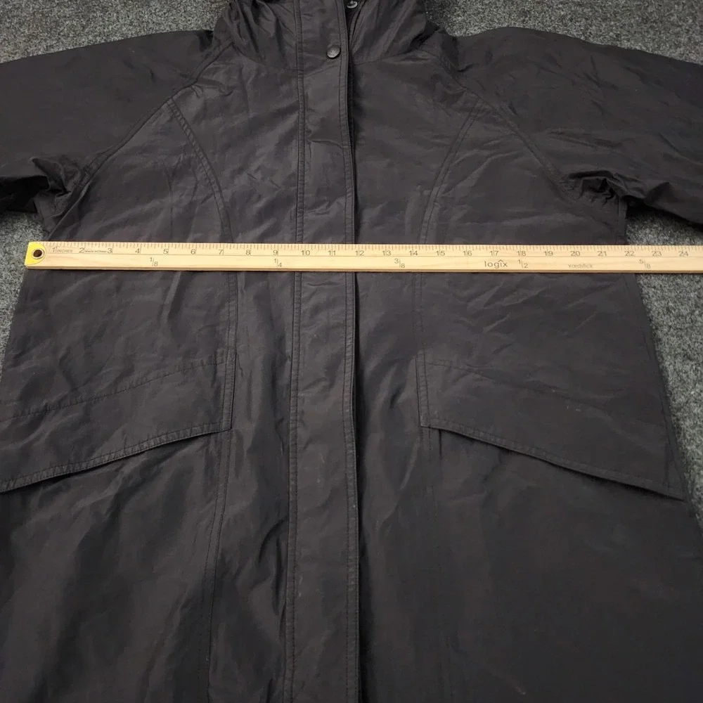 L.L. Bean Womens Medium Black Gortex Extreme Wet Weather Full Zip Hooded Jacket - Picture 6 of 12